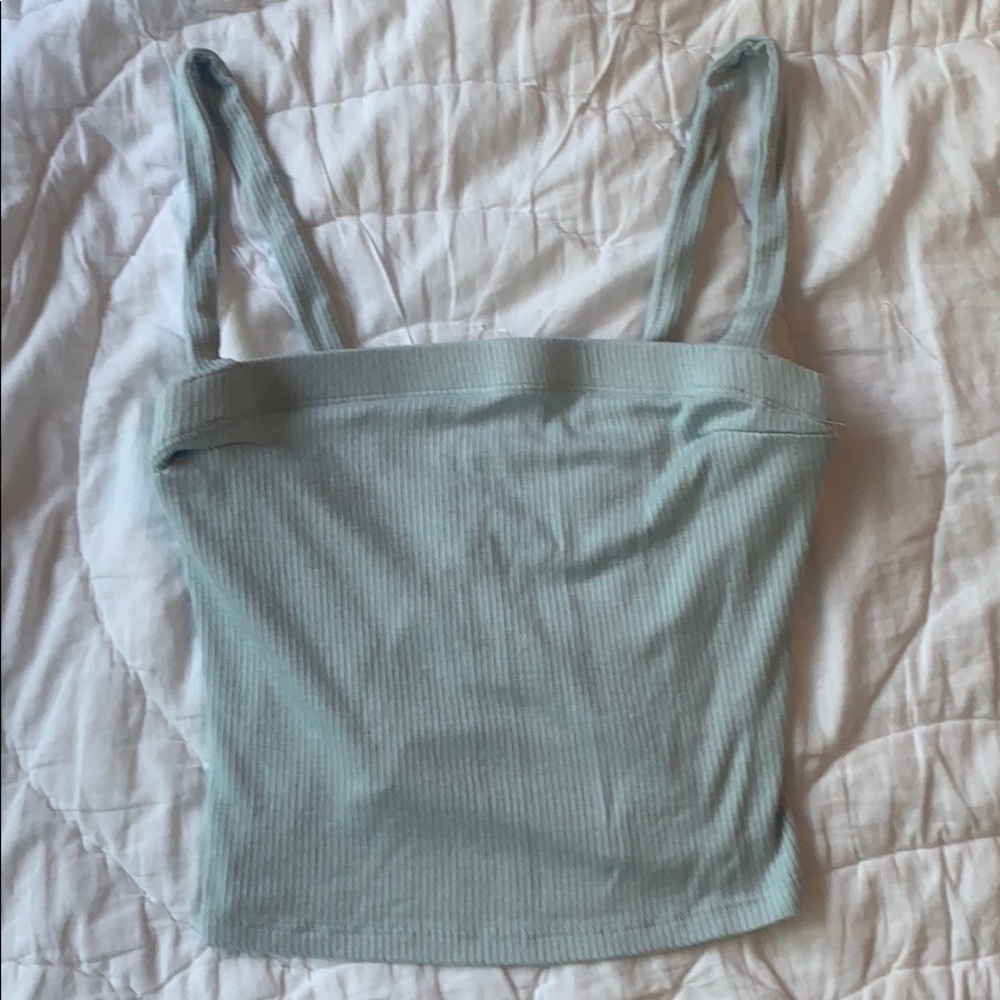 Light blue cropped tank top
